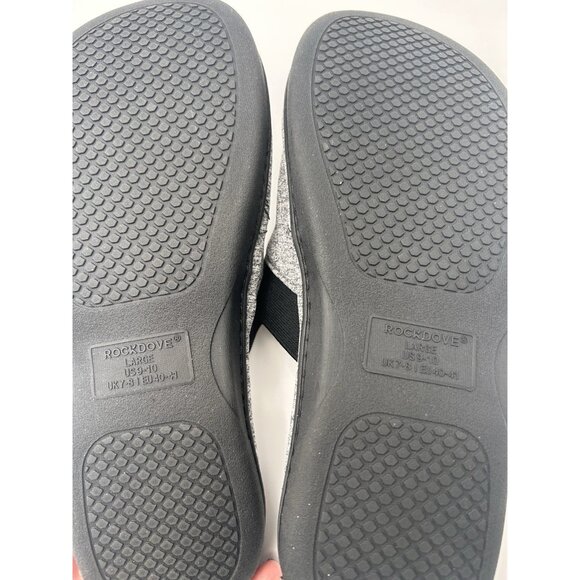 RockDove Womens L Memory Foam Open Toe Slide Scuff Slippers Gray Black 9-10 EUC - Picture 3 of 8
